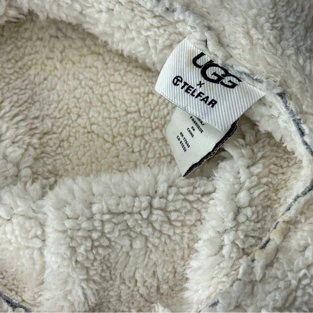 UGG x Telfar Womens Gray and Ivory White Bucket Hat